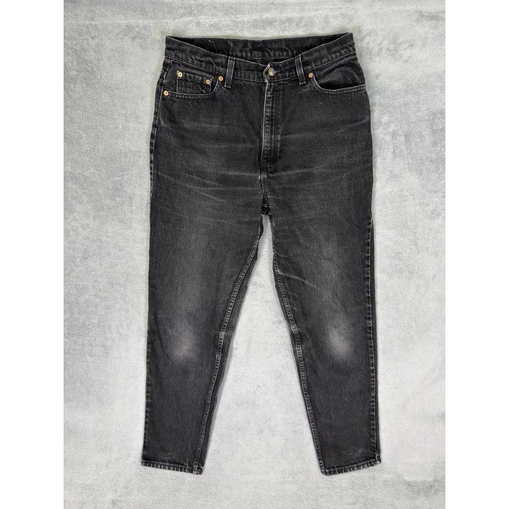 Levis Jeans Womens 12 (32x30) Black Denim Mom Barrel Relaxed Made In USA‎